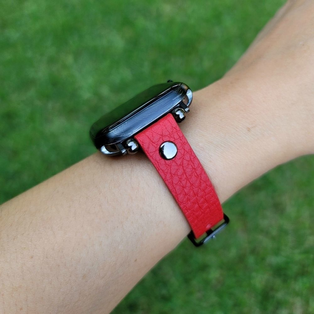 Apple Watch Replacement Pebbled Leather Straps Red